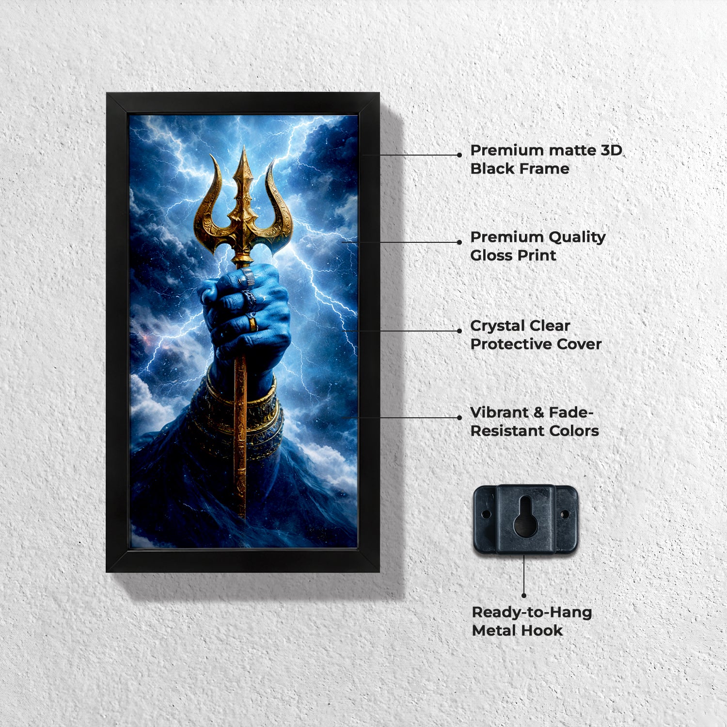 Har Har Mahadev Wall Frame (Set of 2)