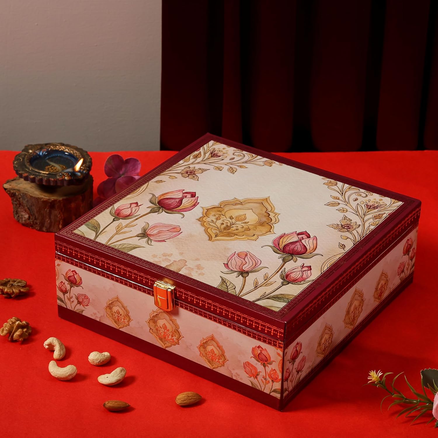 BEE CREATIVE Premium Dry Fruits Gift Hamper Pack | Almonds, Cashews, Walnuts & Pistachios | Festive Combo Box of 4 (75g Each) | Healthy Dry Fruit Gift for Dussehra, Diwali & Corporate Gifting