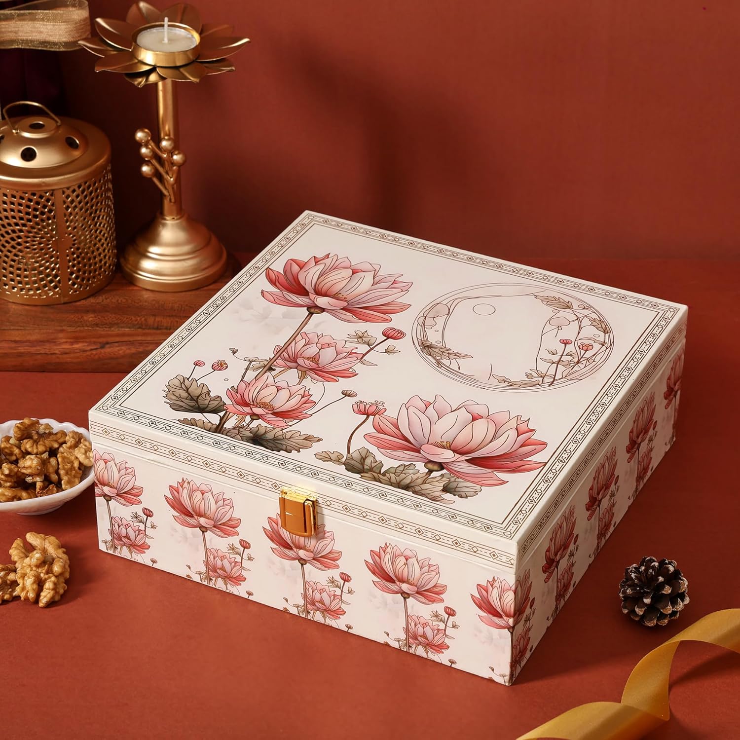 BEE CREATIVE Premium Dry Fruits Gift Hamper Pack for Diwali, Dussehra, Weddings & Corporate Gifting | Almonds, Cashews, Pistachios & Raisins | Festive Healthy Dry Fruit Gift Combo