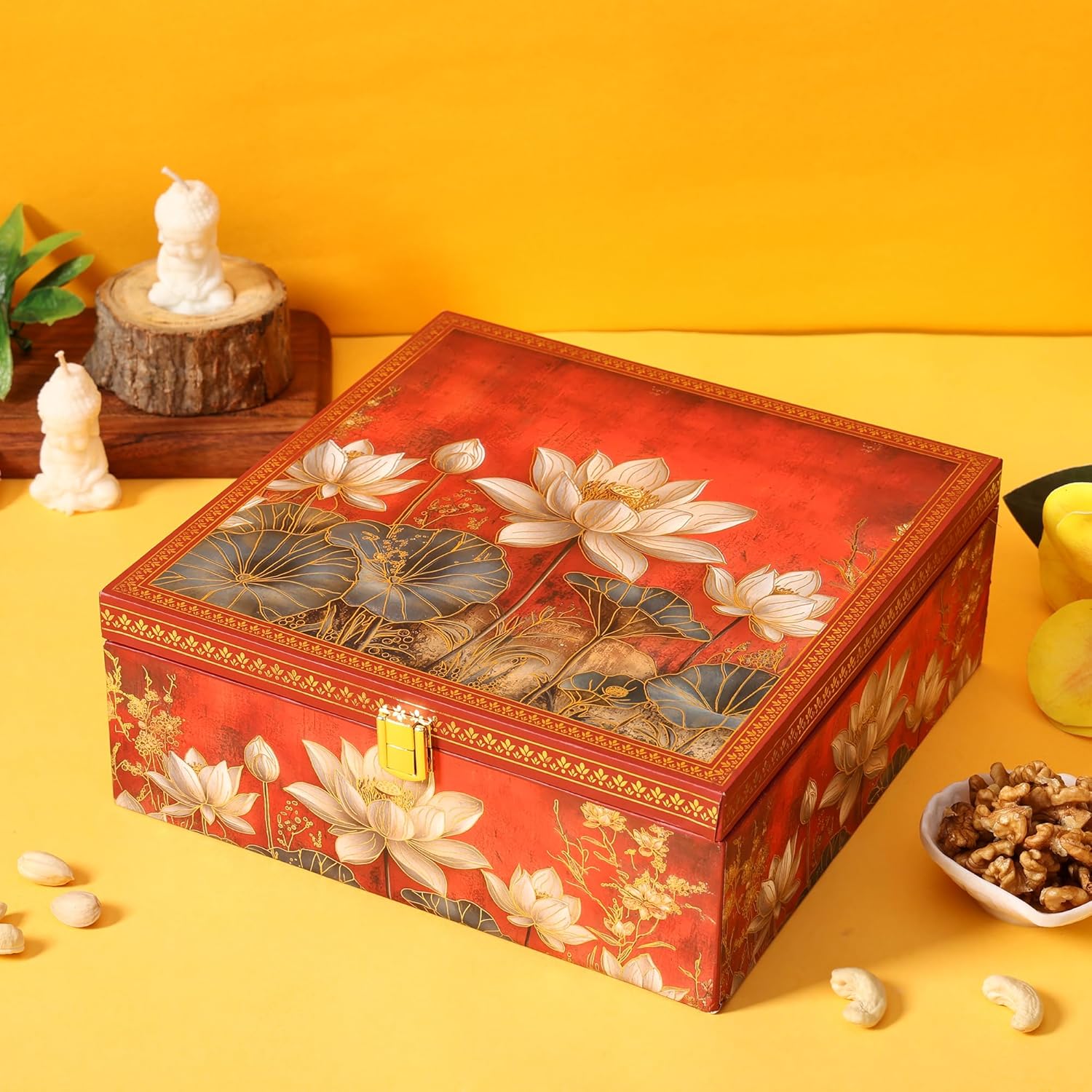 BEE CREATIVE Premium Dry Fruits Gift Hamper Pack | Almonds, Cashews, Walnuts & Pistachios | Festive Combo Box of 4 (75g Each) | Healthy Dry Fruit Gift for Dussehra, Diwali & Corporate Gifting