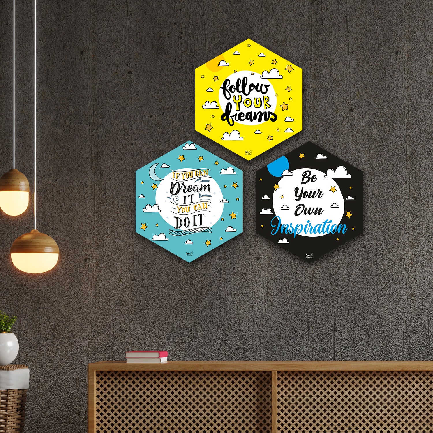 Wall Art Set of 3 - Follow your Dream