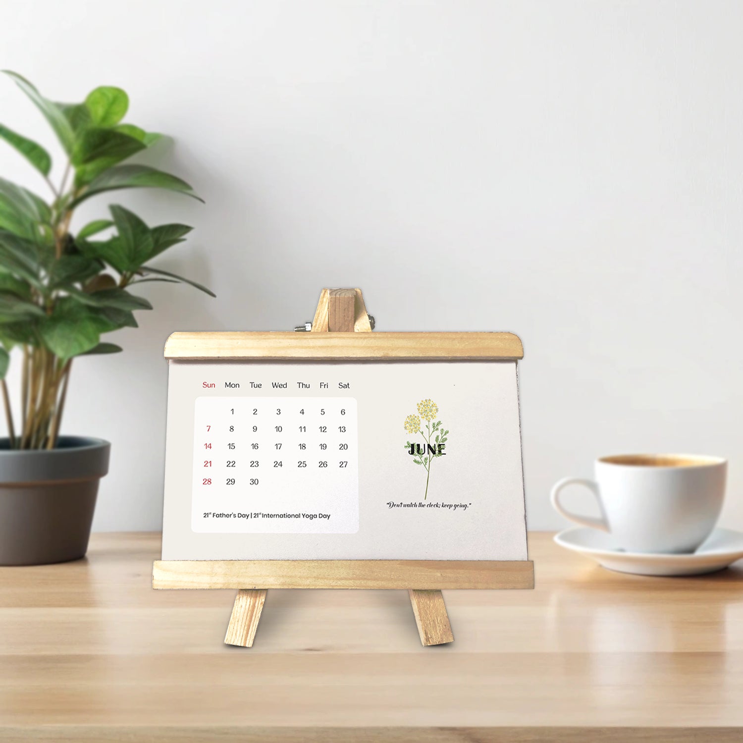 Floral Vision - Wooden Base 2026 Calendar