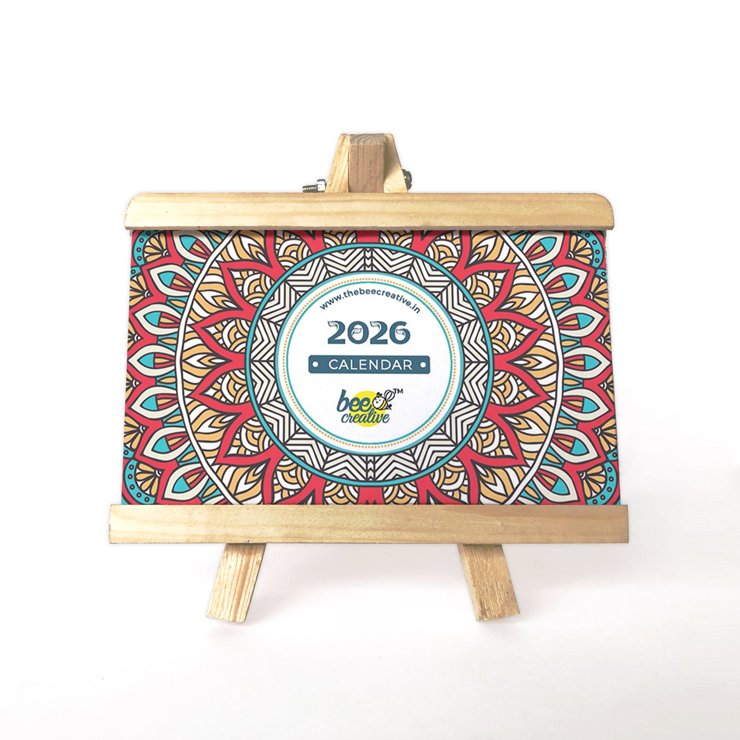 Mandala Art - Wooden Base 2026 Calendar