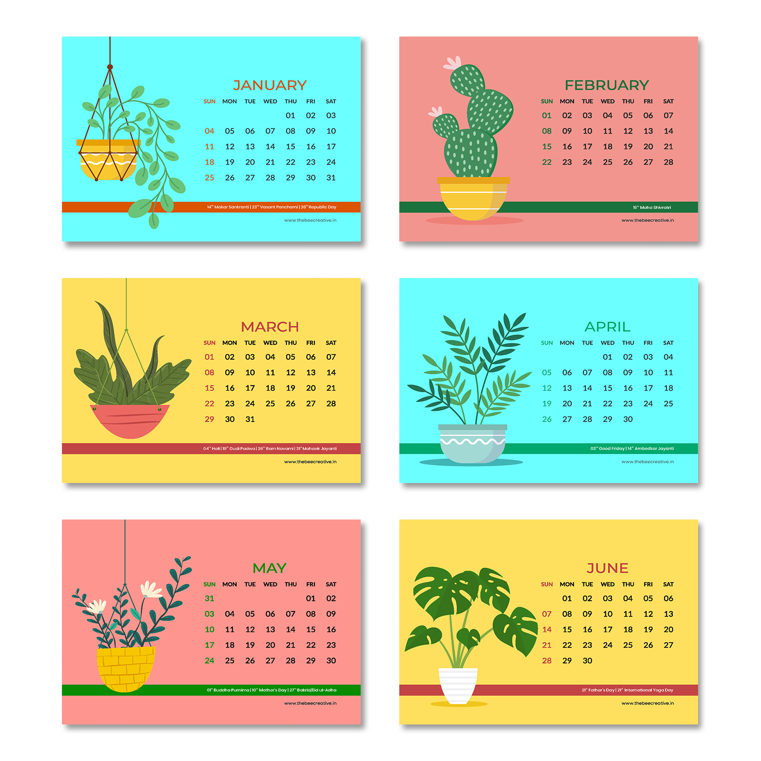 Nature & Beauty - Wooden Base 2026 Calendar
