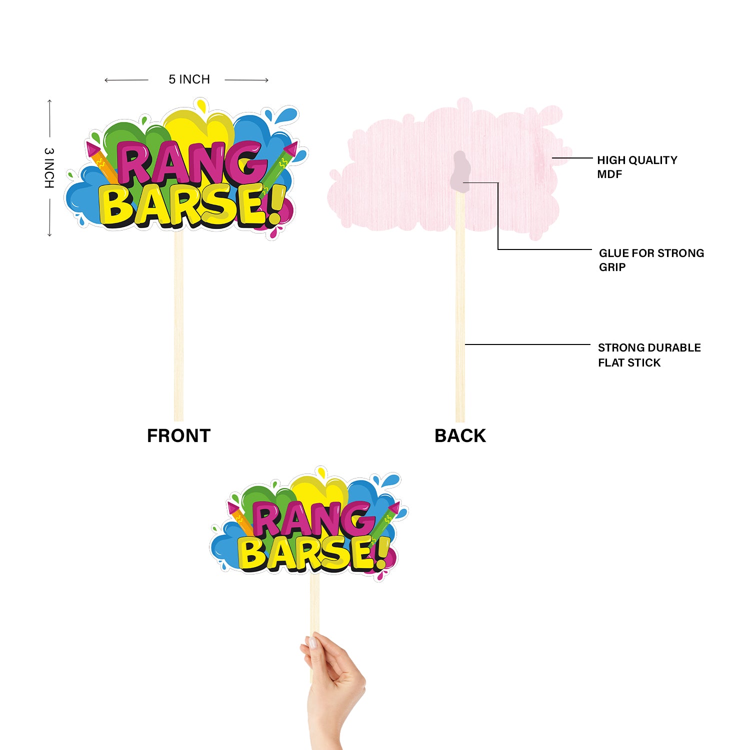 Holi Photo Props - Set of 10