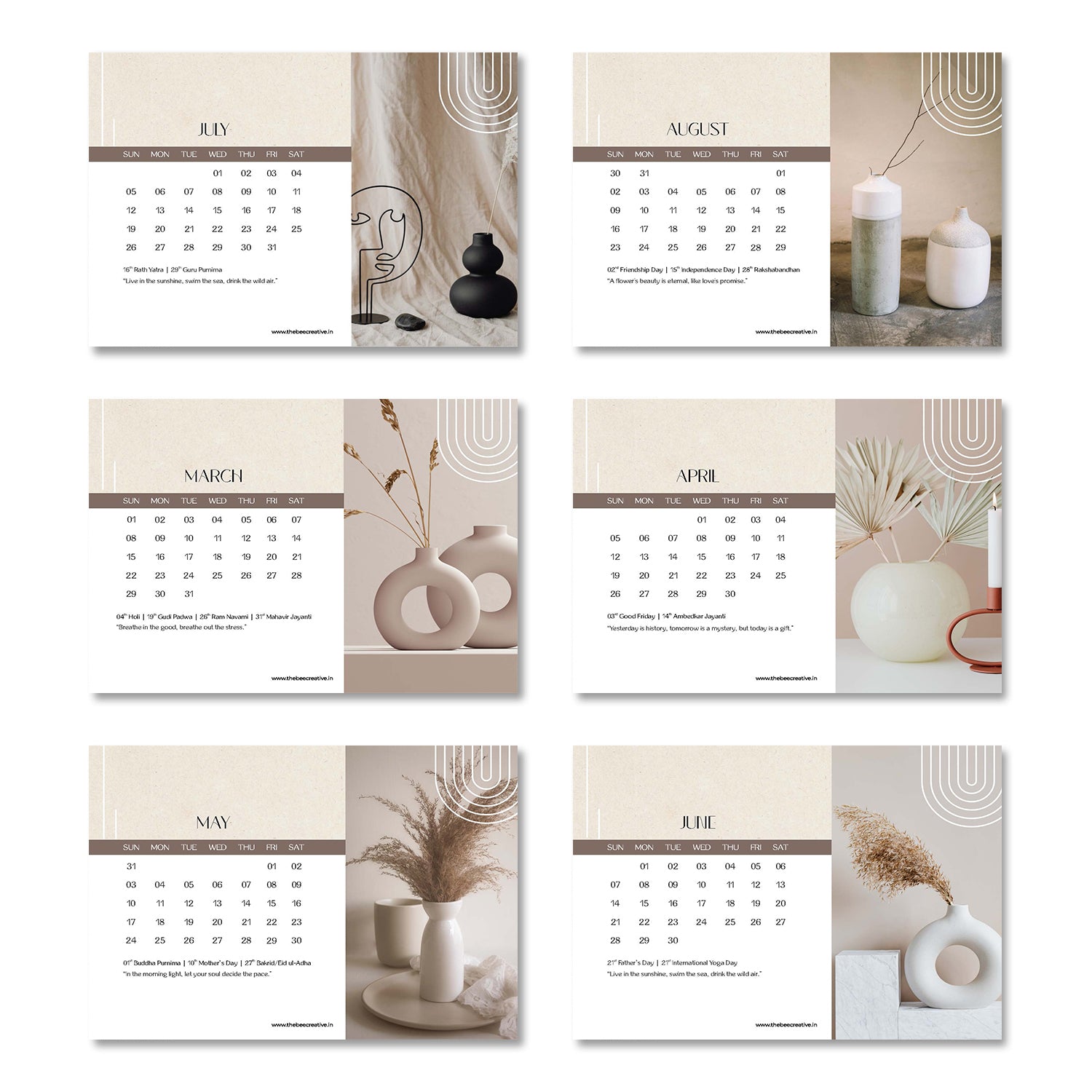 Rustic Minimalist - MDF Base 2026 Calendar