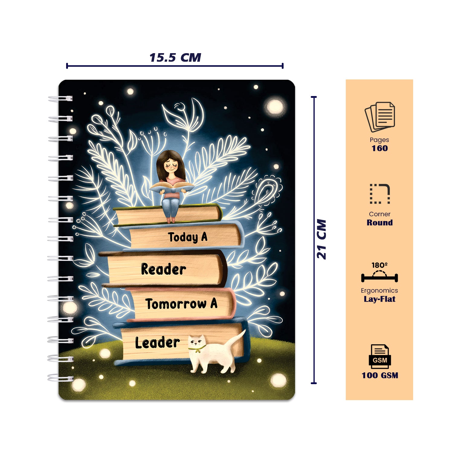 Bee Creative Daily Planner I A5 - Today a Reader, Tomorrow a Leader