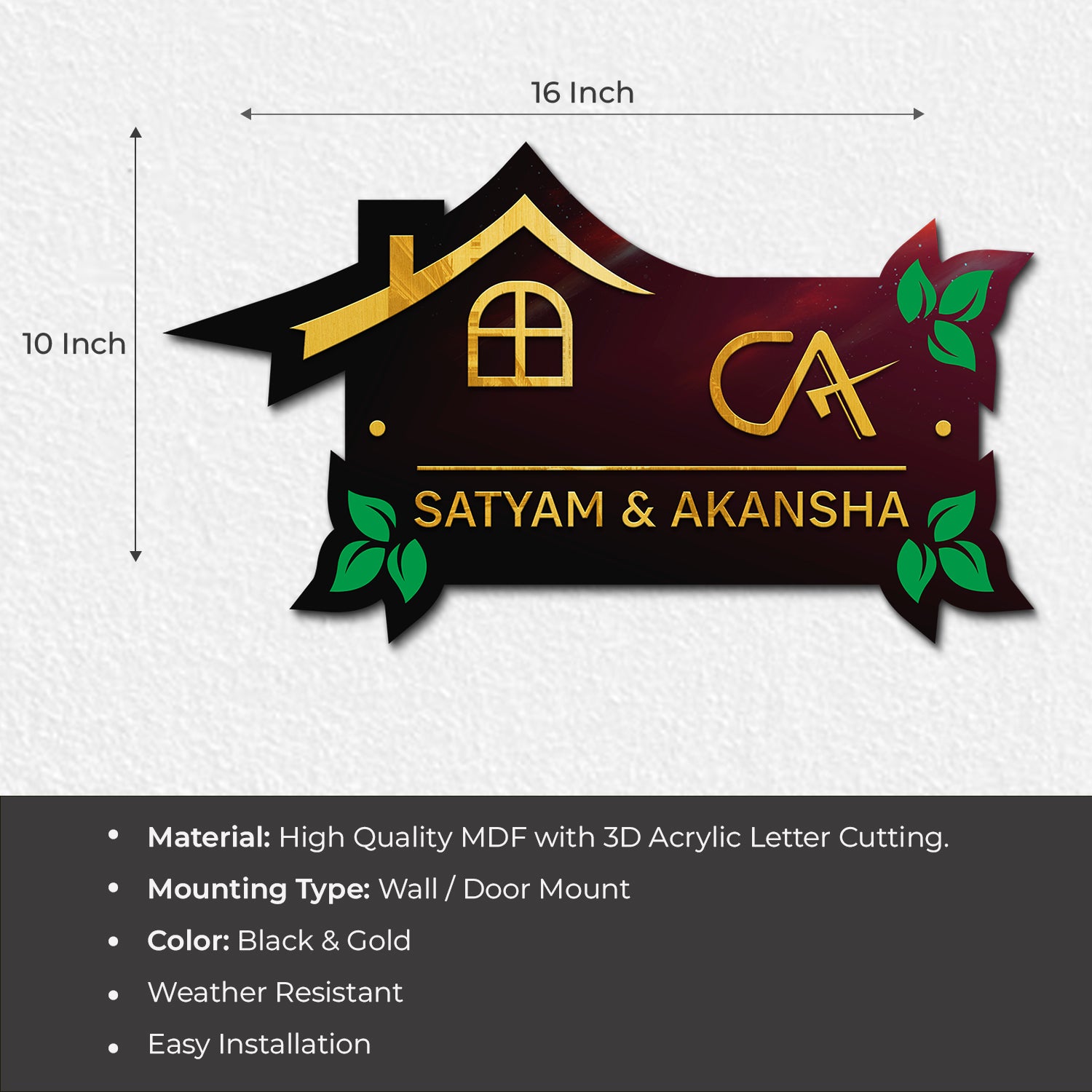 Golden Home Name Plate