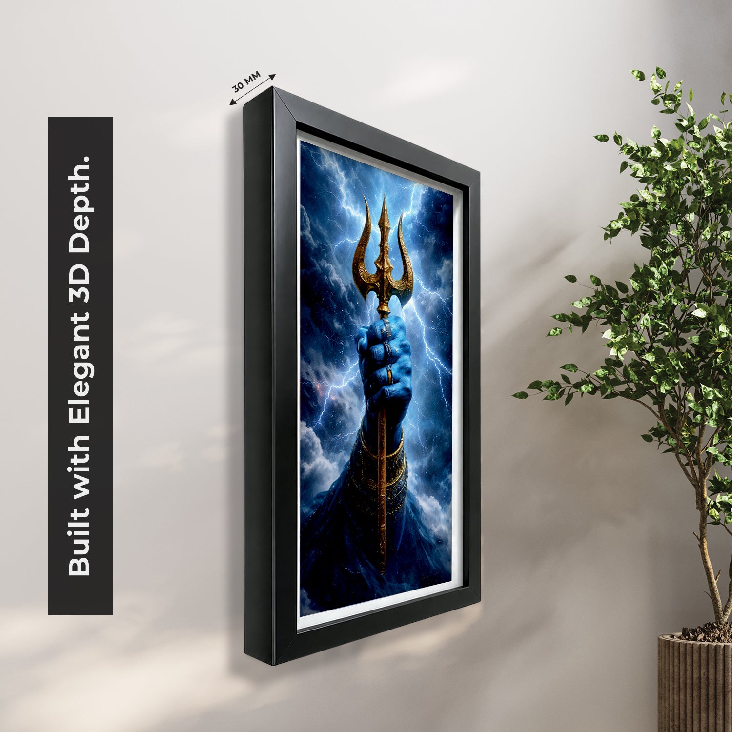 Har Har Mahadev Wall Frame (Set of 2)