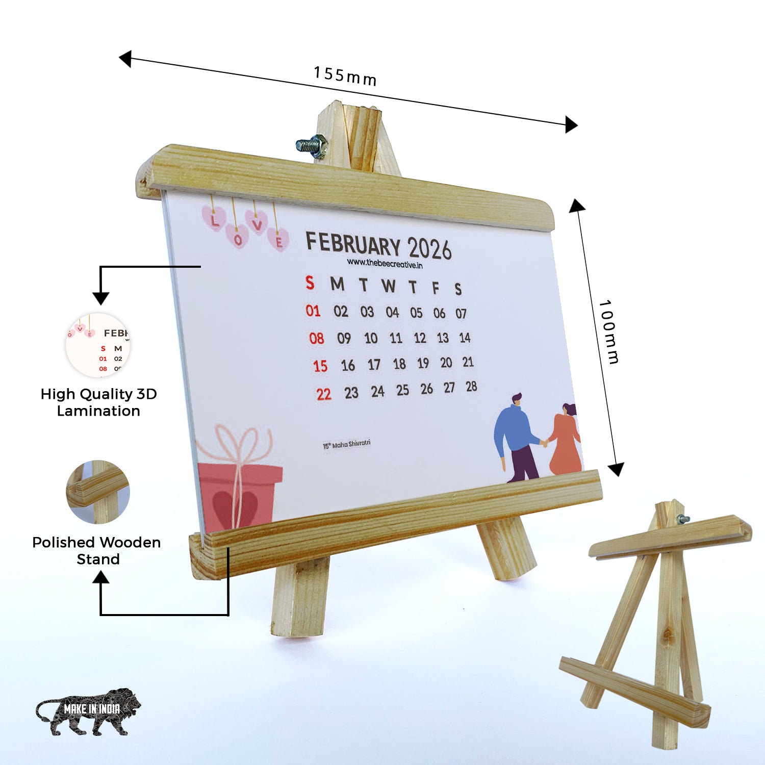 Home & Heart - Wooden Base 2026 Calendar