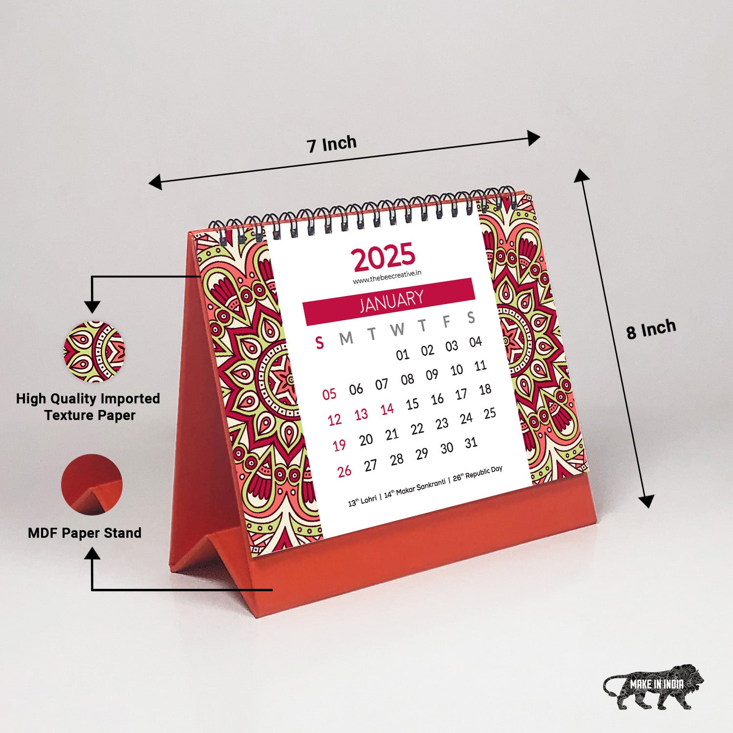 Mandala Art - MDF Base 2025 Calendar