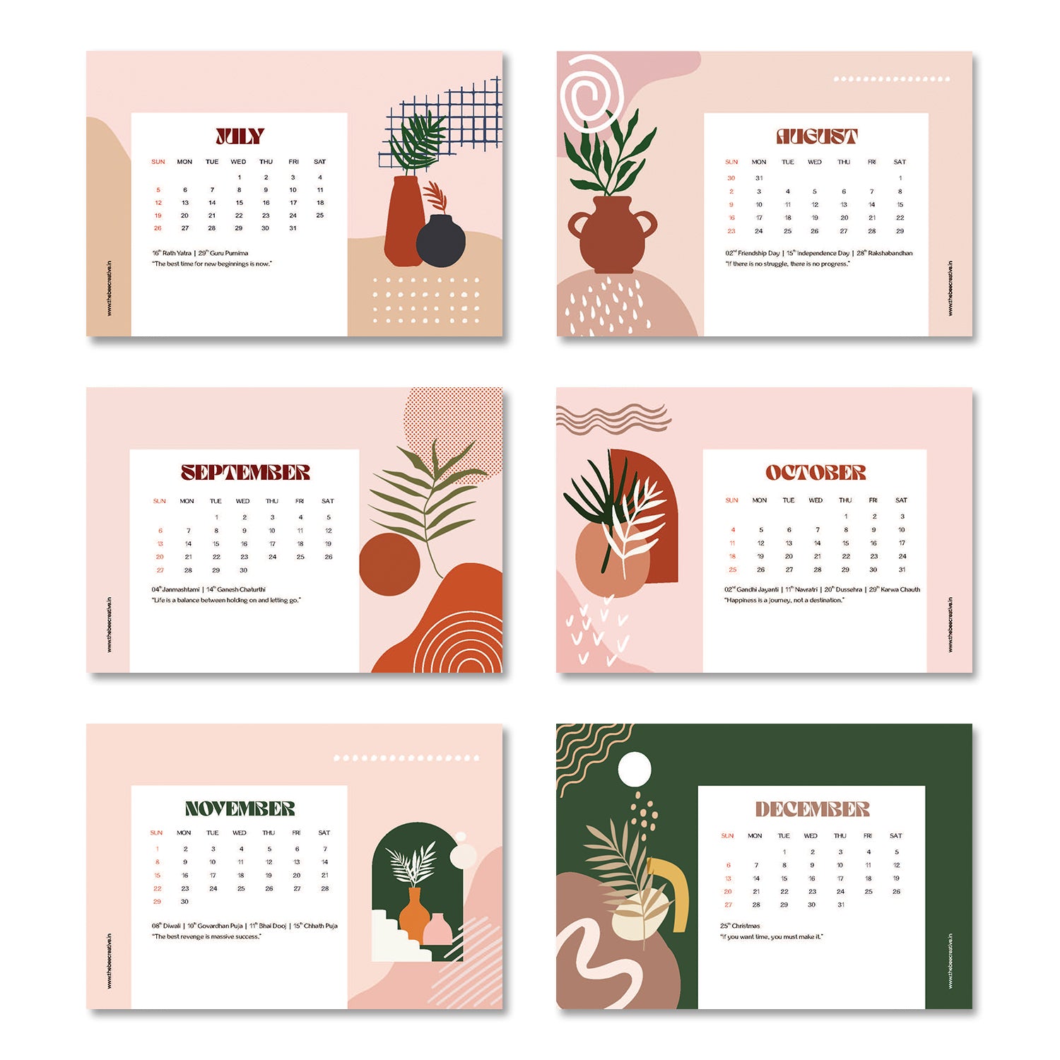 Minimalist Abstract Art - MDF Base 2026 Calendar