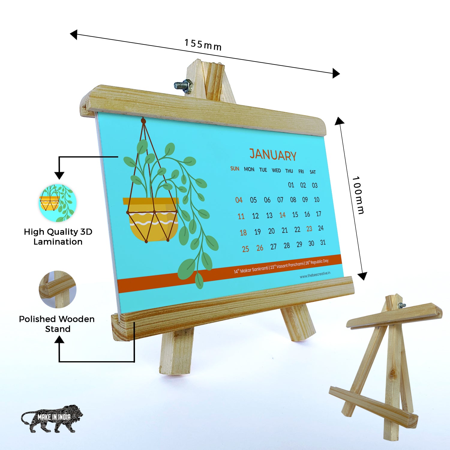Nature & Beauty - Wooden Base 2026 Calendar