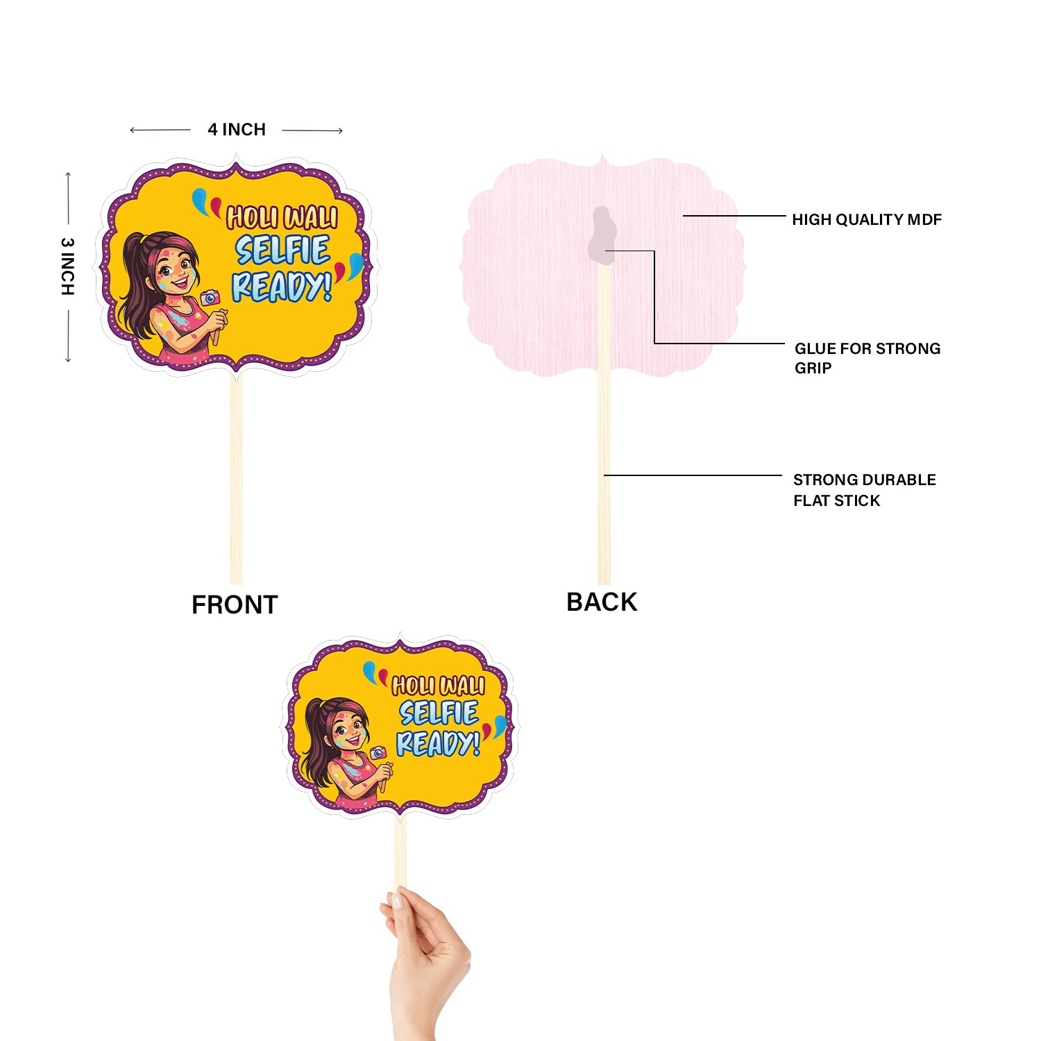 Holi Photo Props - Set of 10