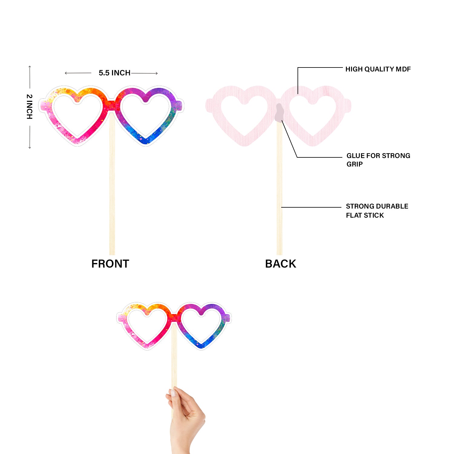 Holi Photo Props - Set of 10