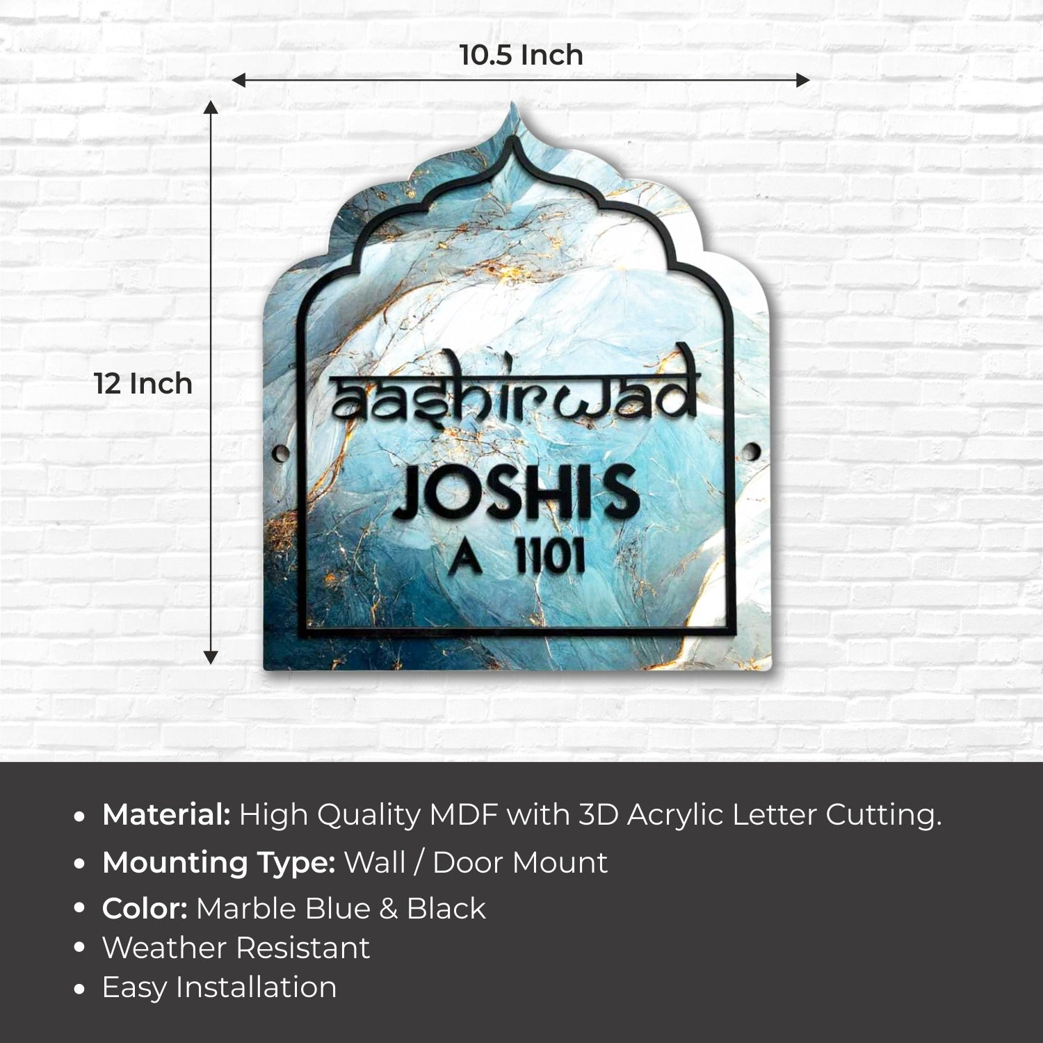 Acrylic Mandir Name Plate