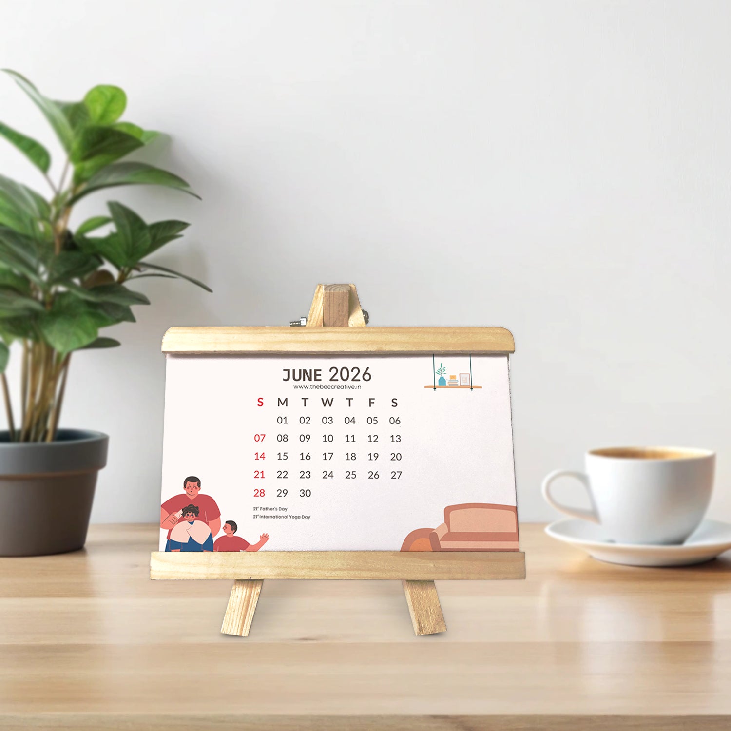 Home & Heart - Wooden Base 2026 Calendar