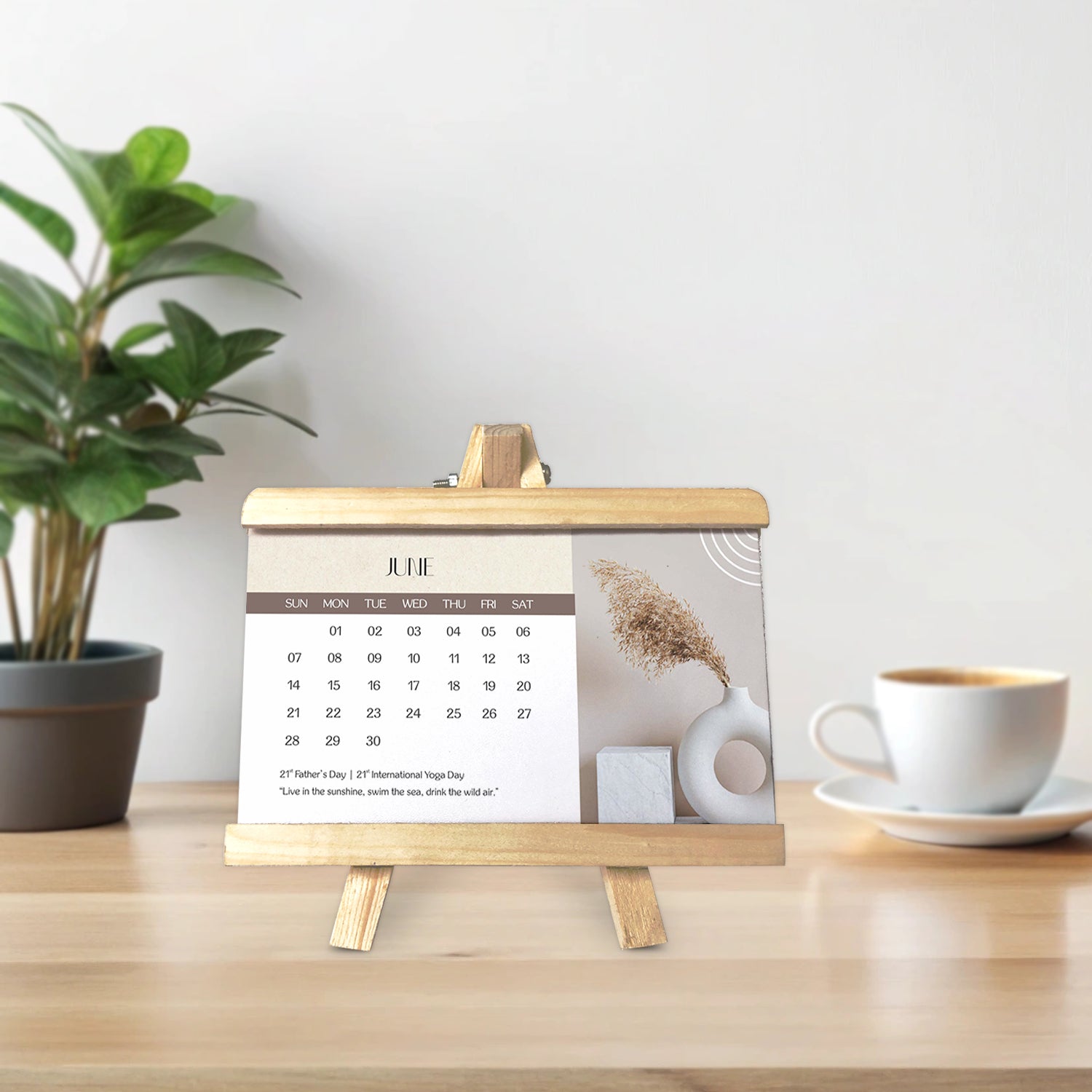 Rustic Minimalist - Wooden Base 2026 Calendar