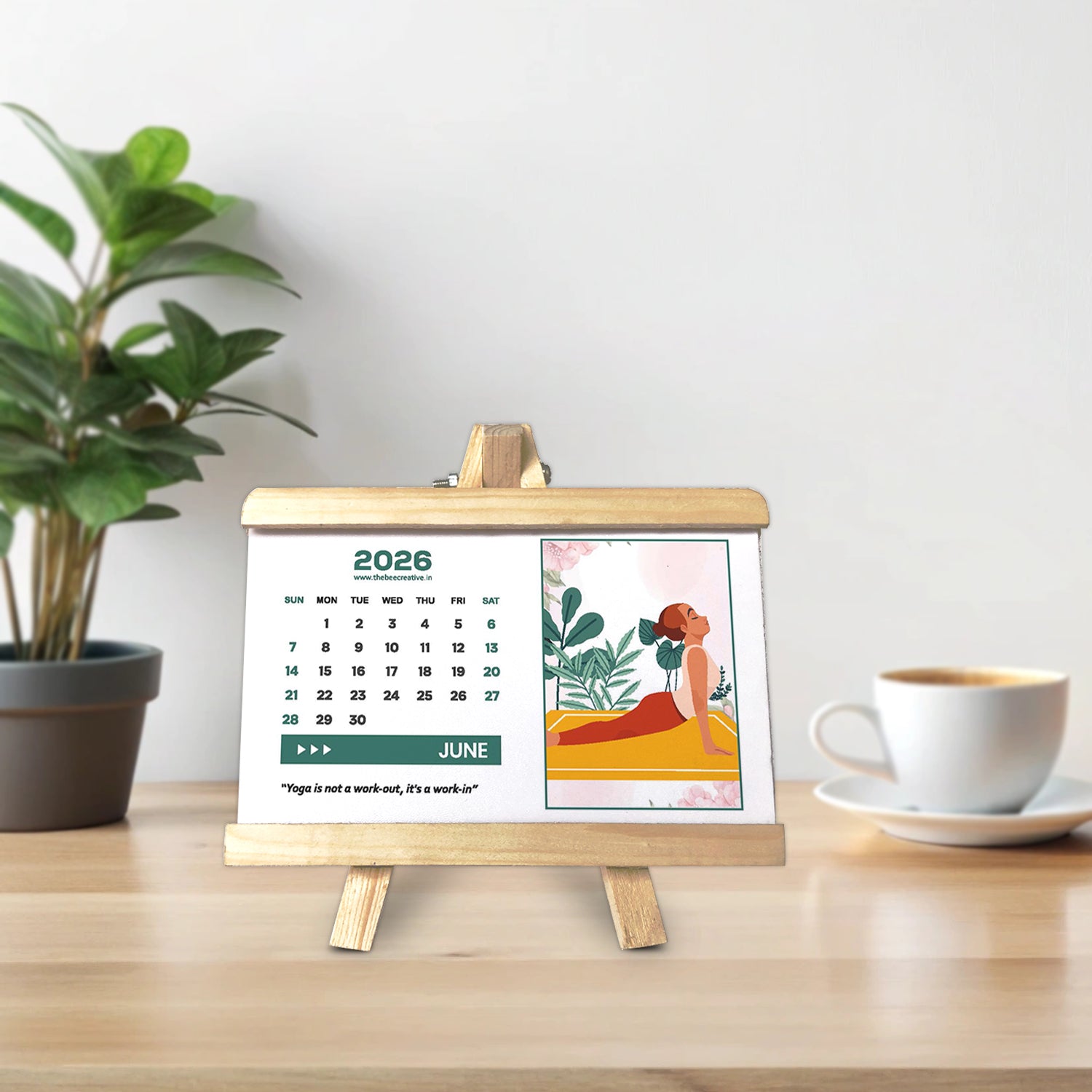 Yogic New - Wooden Base 2026 Calendar