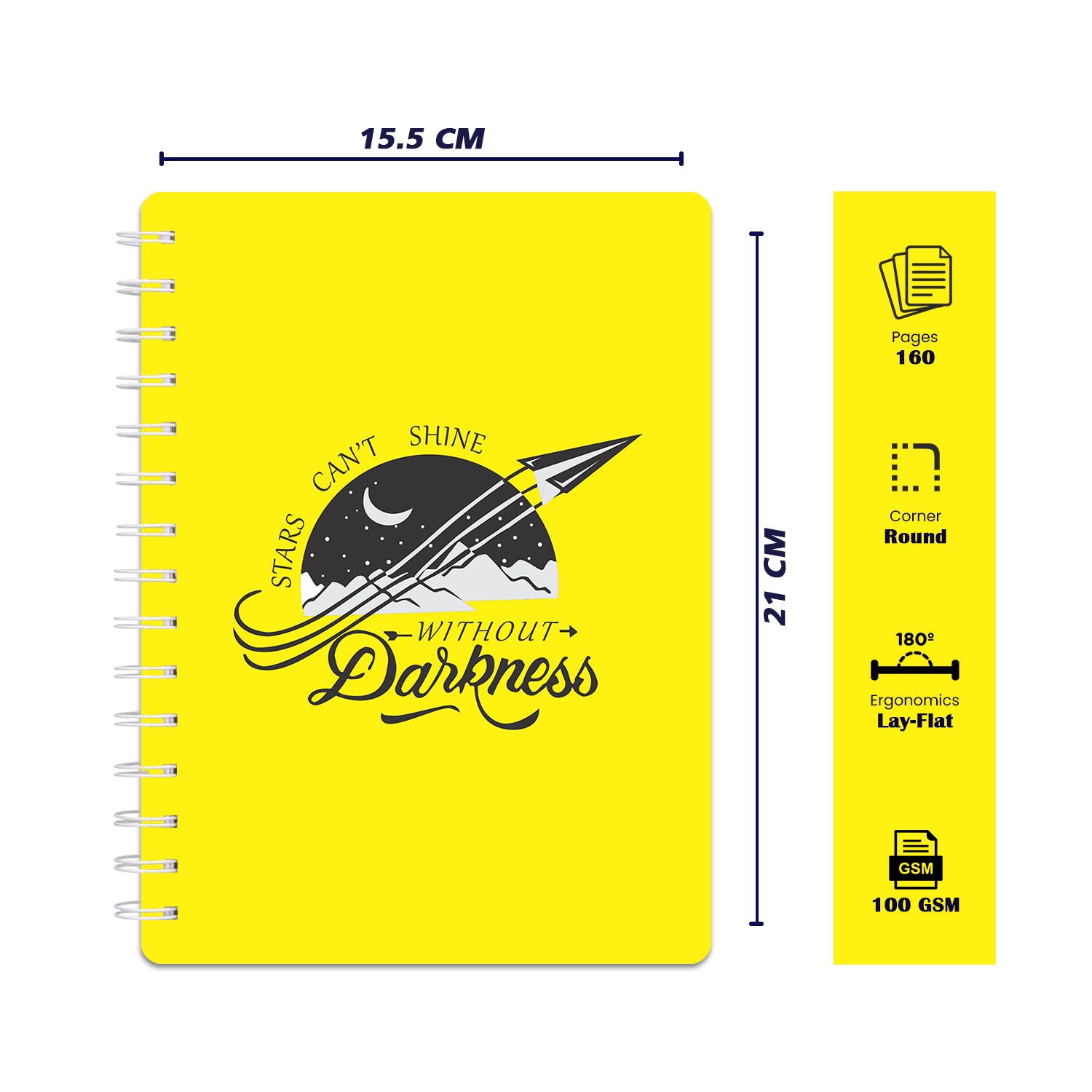 Bee Creative Daily Planner I A5 - Stars can't shine without Darkness