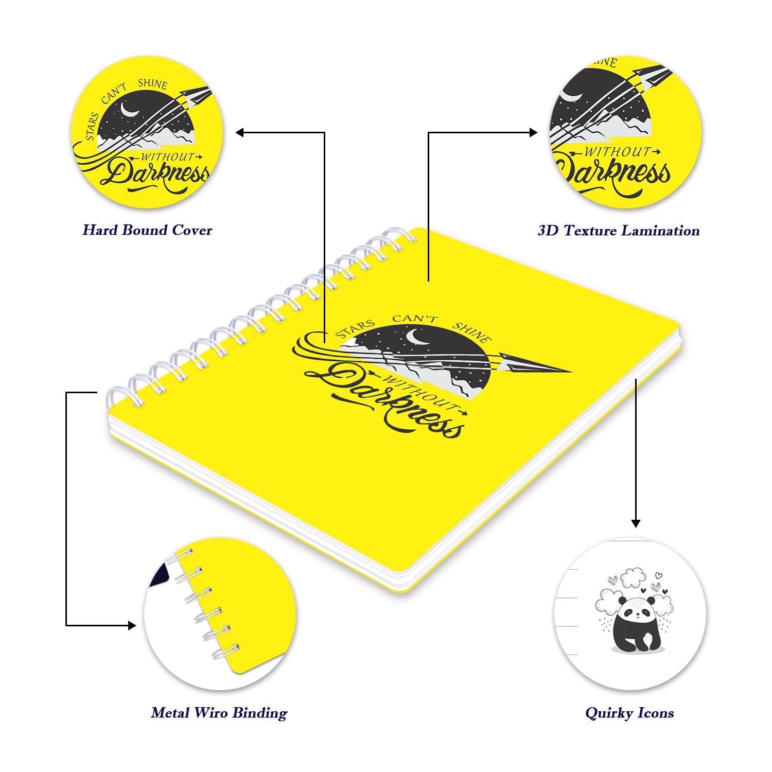 Bee Creative Daily Planner I A5 - Stars can't shine without Darkness