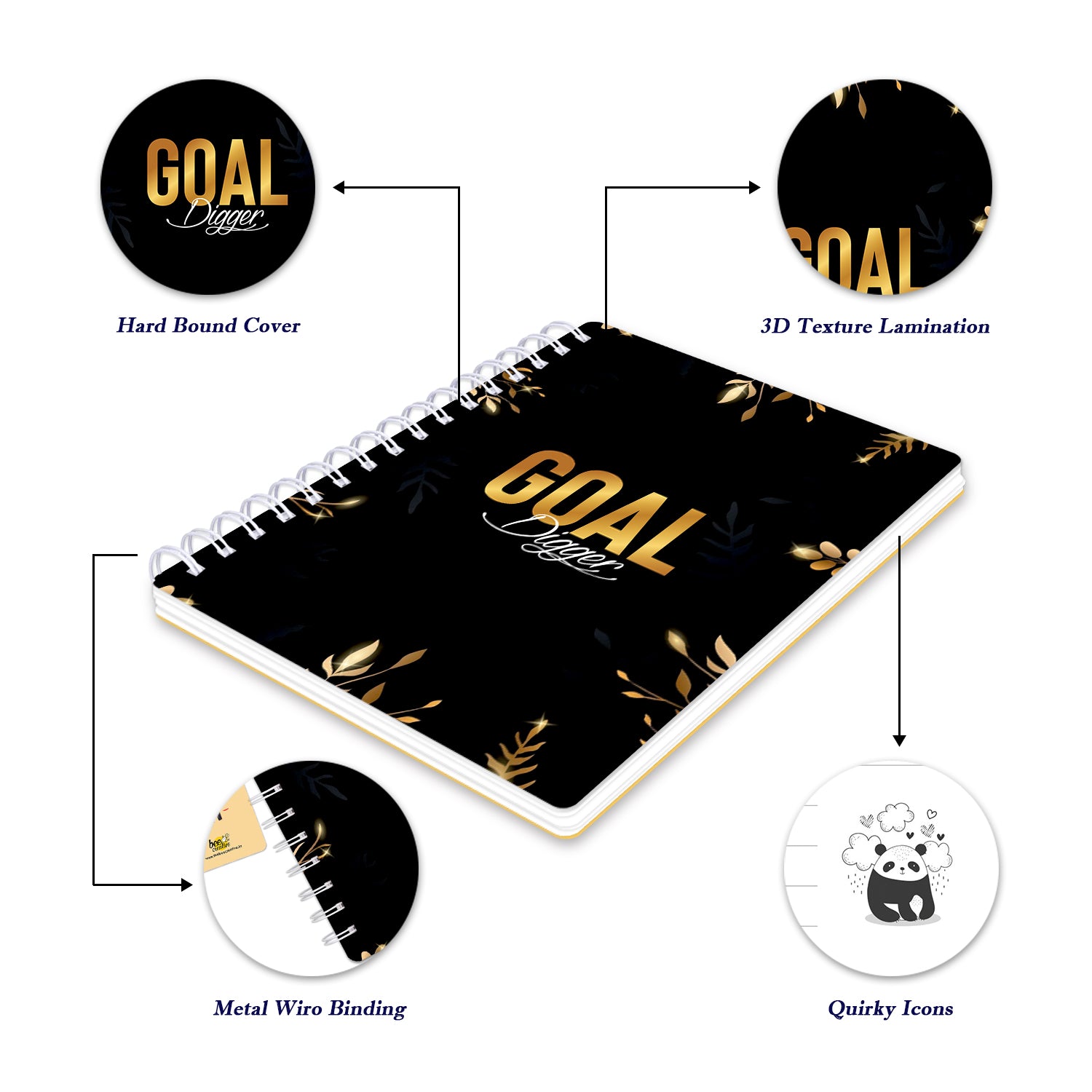 Bee Creative Daily Planner I A5 - Goal Digger