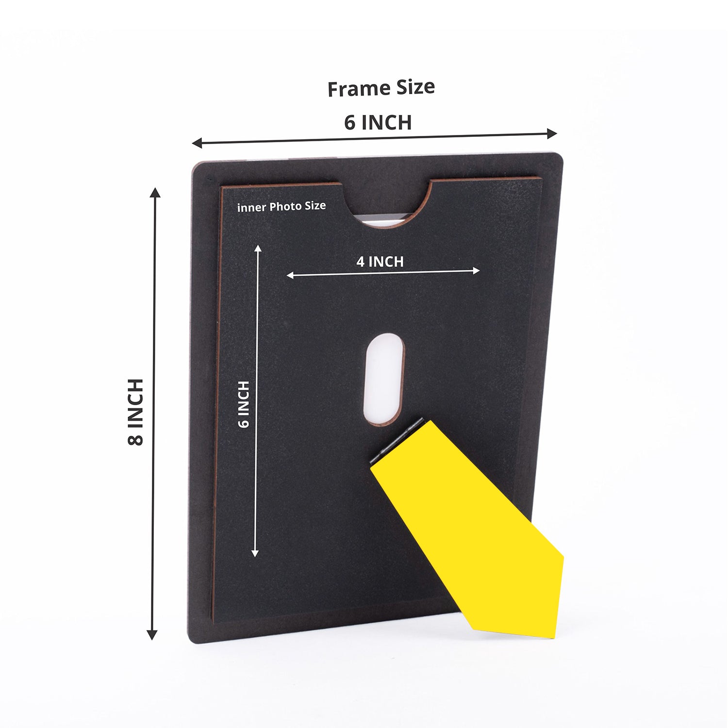 Wooden Desk Photo Frame - Yellow (Family)